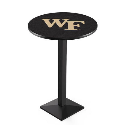 L217 Wake Forest University 36' Tall - 36' Top Pub Table w/ Black Wrinkle Finish