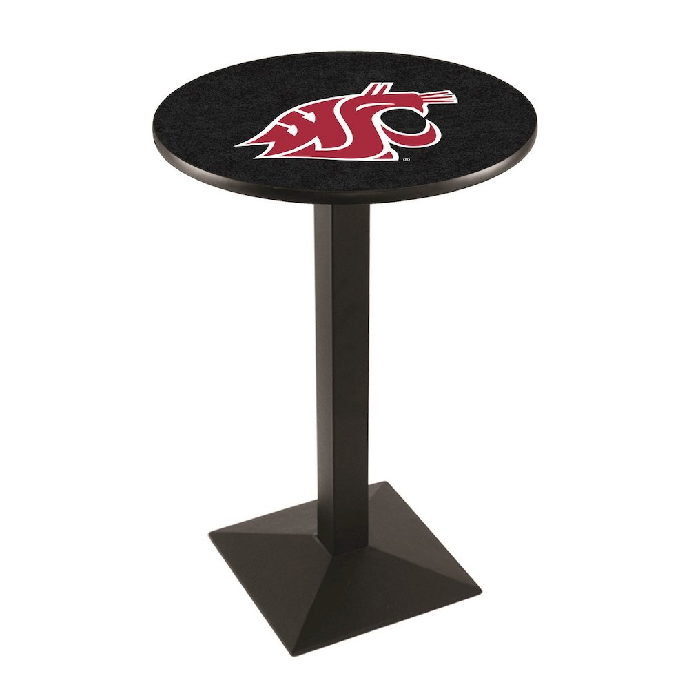 L217 Washington State University 36" Tall - 36" Top Pub Table with Black Wrinkle Finish