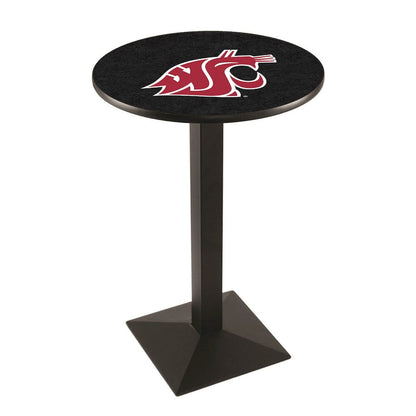 L217 Washington State University 36" Tall - 36" Top Pub Table with Black Wrinkle Finish