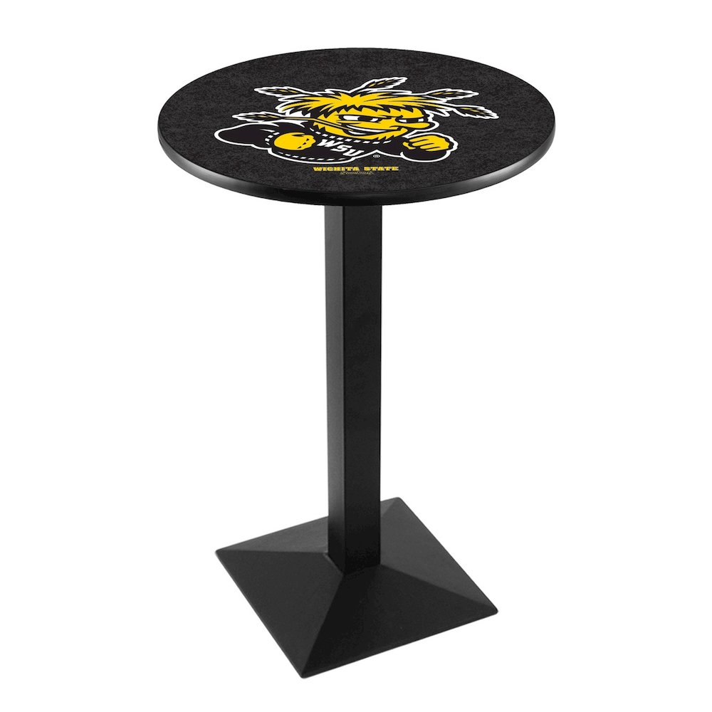 L217 Wichita State University 36" Tall - 36" Top Pub Table with Black Wrinkle Finish