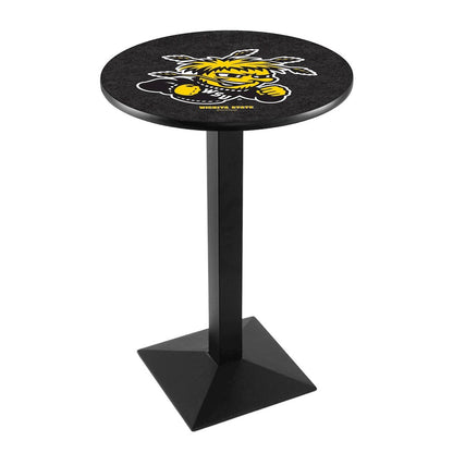 L217 Wichita State University 36" Tall - 36" Top Pub Table with Black Wrinkle Finish
