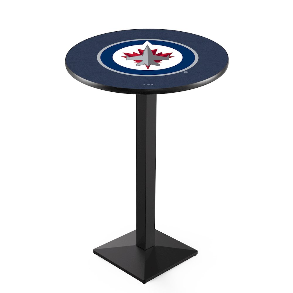 L217 Winnipeg Jets 36' Tall - 36' Top Pub Table w/ Black Wrinkle Finish (7299)