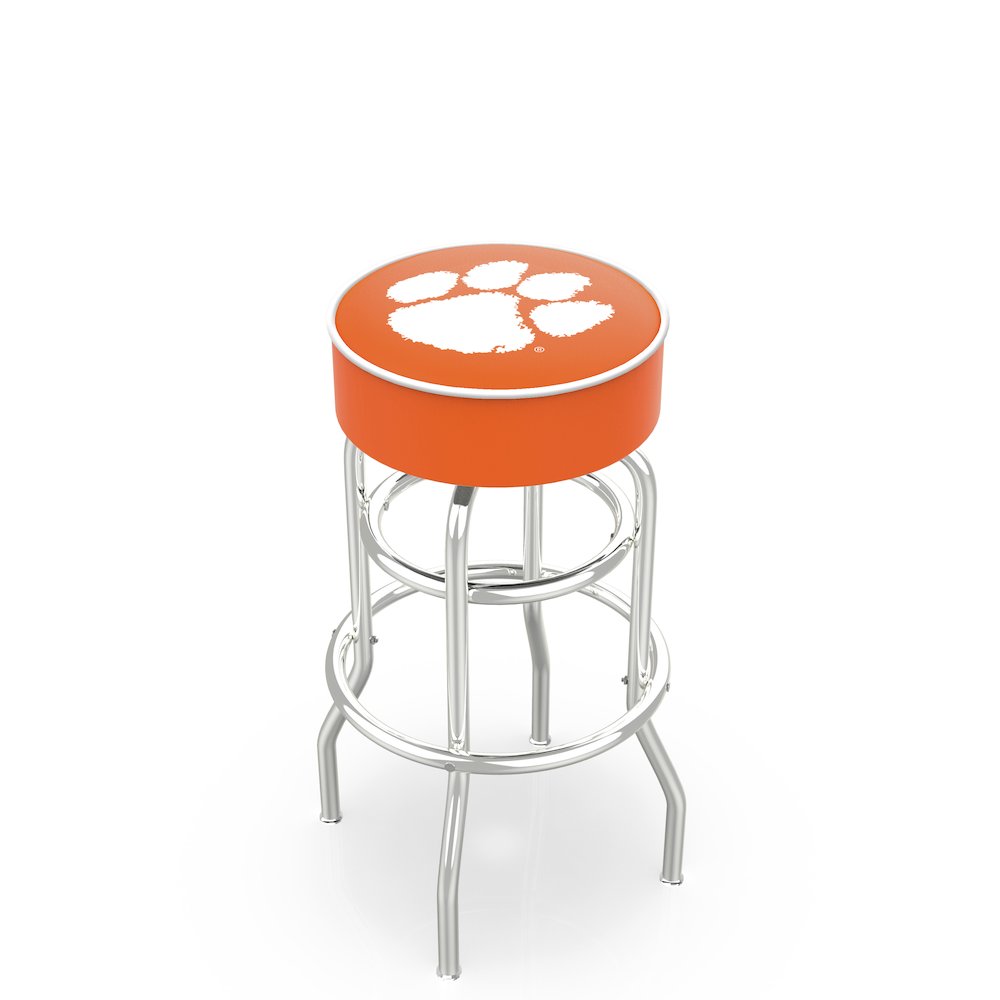 30" L7C1 - 4" Clemson Cushion Seat with Double-Ring Chrome Base Swivel Bar Stool by Holland Bar Stool Company