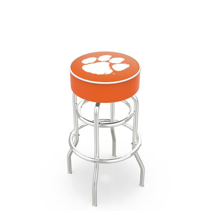 30" L7C1 - 4" Clemson Cushion Seat with Double-Ring Chrome Base Swivel Bar Stool by Holland Bar Stool Company