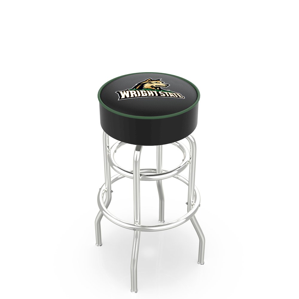 30" L7C1 - 4" Wright State Cushion Seat with Double-Ring Chrome Base Swivel Bar Stool by Holland Bar Stool Company