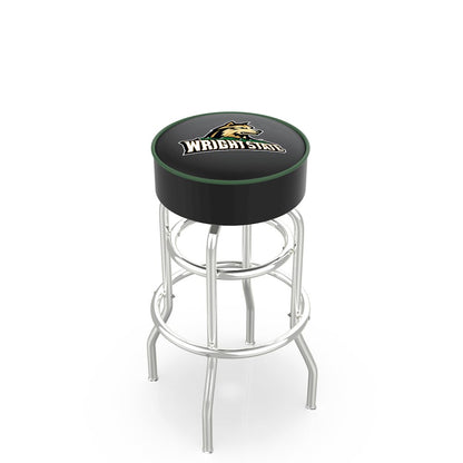 30" L7C1 - 4" Wright State Cushion Seat with Double-Ring Chrome Base Swivel Bar Stool by Holland Bar Stool Company