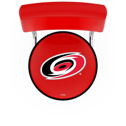 30" L7C4 - Chrome Double Ring Carolina Hurricanes Swivel Bar Stool with a Back by Holland Bar Stool Company