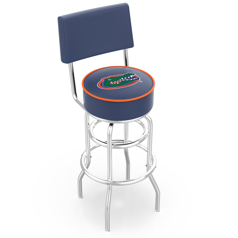 30" L7C4 - Chrome Double Ring Florida Swivel Bar Stool with a Back by Holland Bar Stool Company