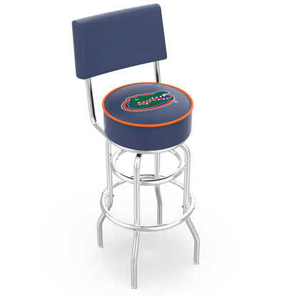 30" L7C4 - Chrome Double Ring Florida Swivel Bar Stool with a Back by Holland Bar Stool Company