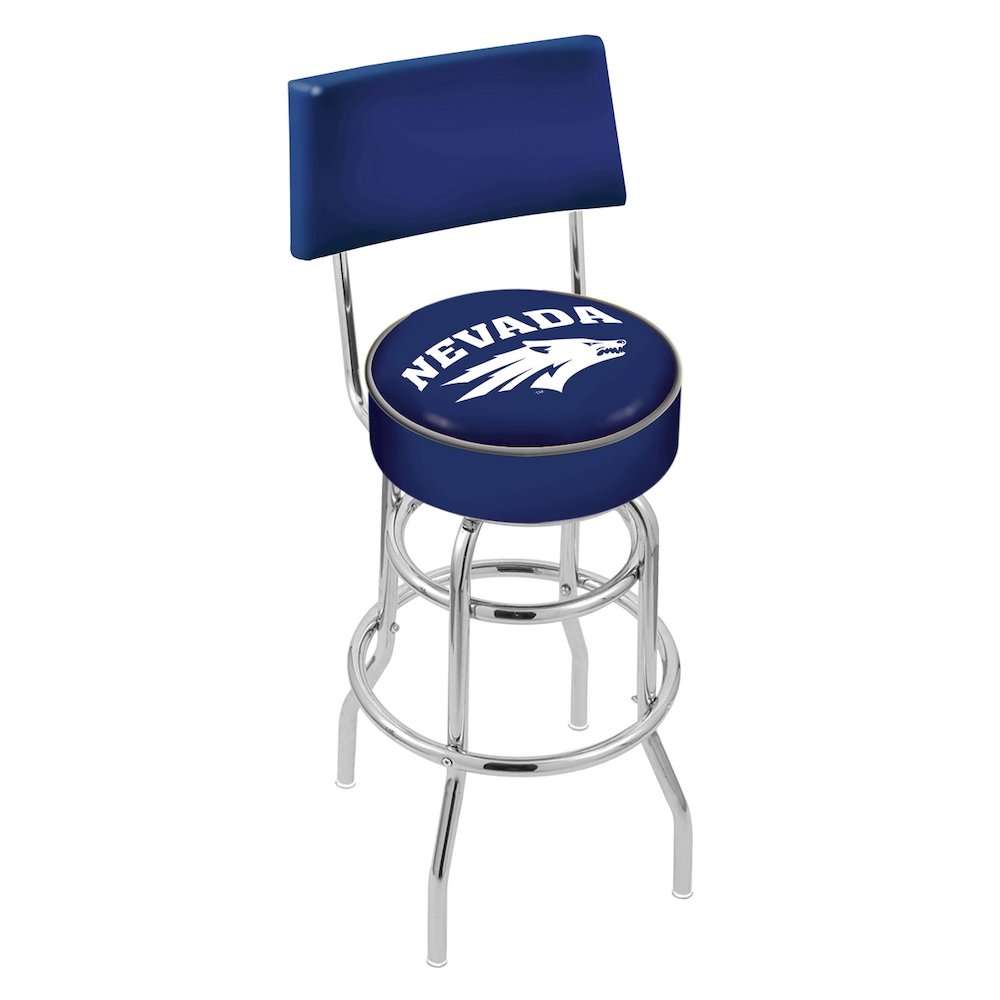 30" L7C4 - Chrome Double Ring Nevada Swivel Bar Stool with a Back by Holland Bar Stool Company