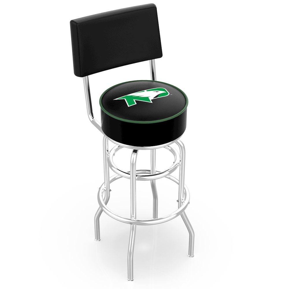 30" L7C4 - Chrome Double Ring North Dakota Swivel Bar Stool with a Back by Holland Bar Stool Company