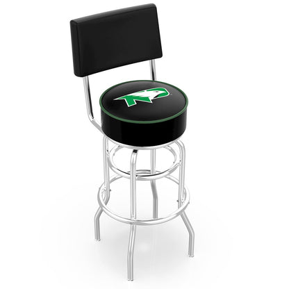 30" L7C4 - Chrome Double Ring North Dakota Swivel Bar Stool with a Back by Holland Bar Stool Company