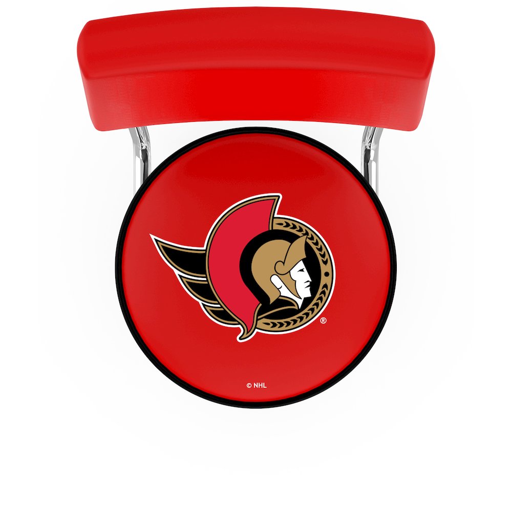 30" L7C4 - Chrome Double Ring Ottawa Senators Swivel Bar Stool with a Back by Holland Bar Stool Company