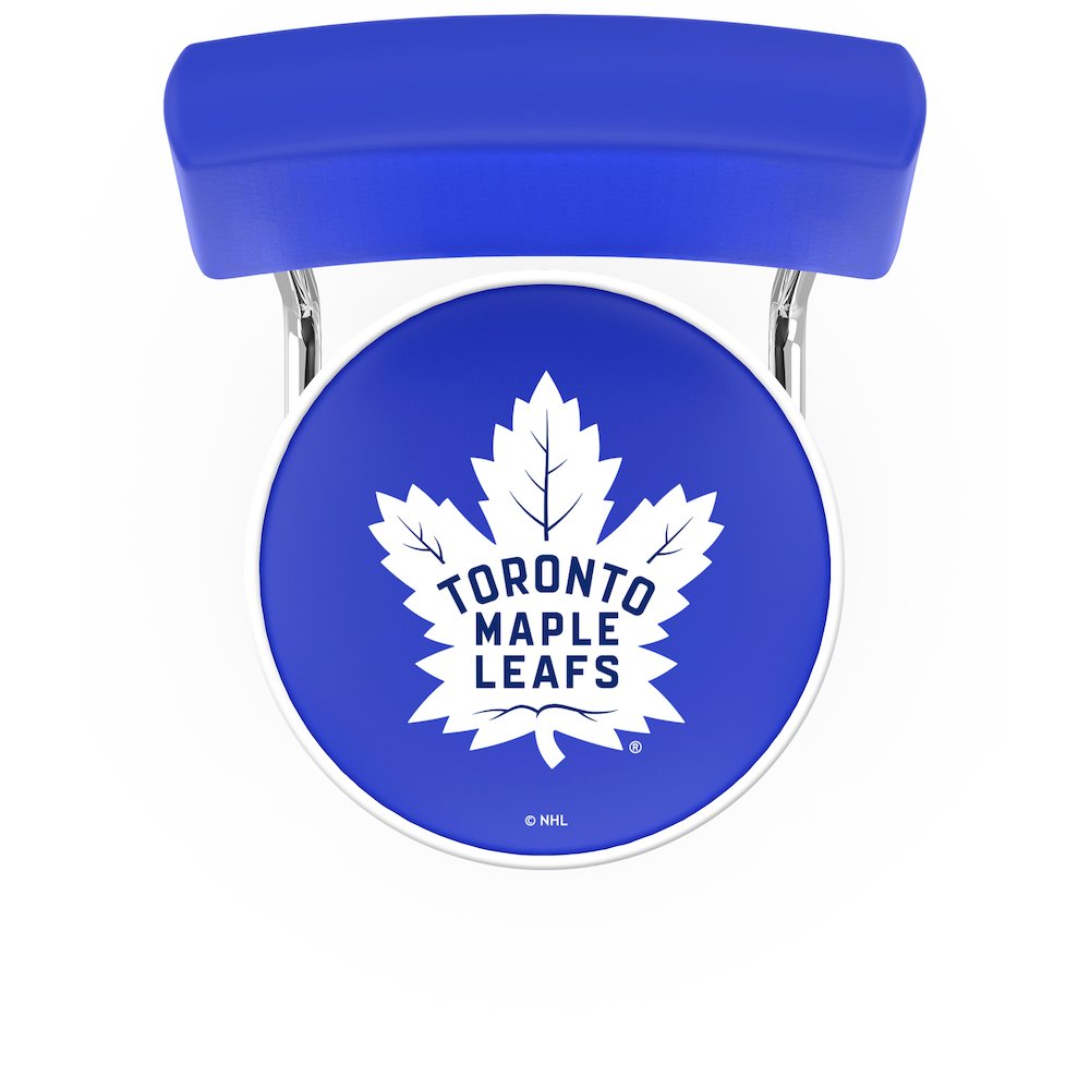 30" L7C4 - Chrome Double Ring Toronto Maple Leafs Swivel Bar Stool with a Back by Holland Bar Stool Company
