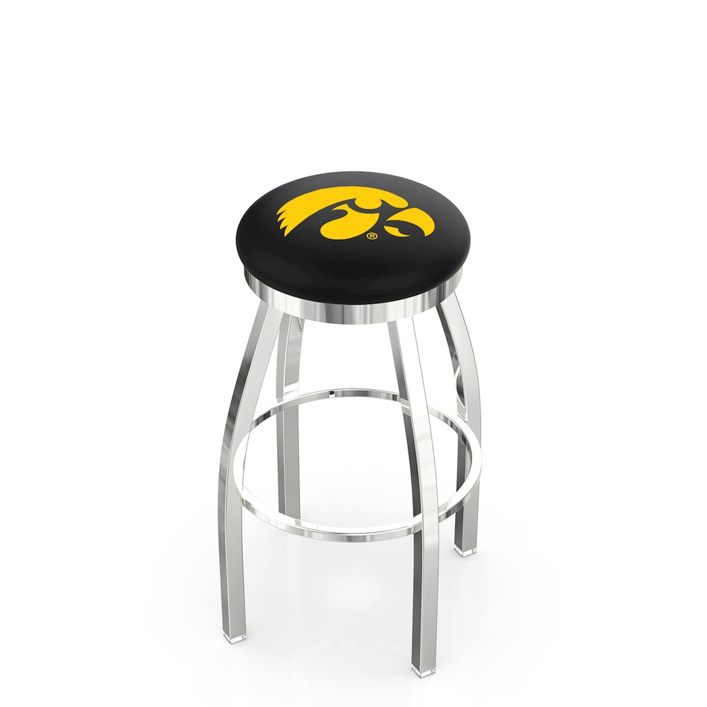 36" L8C2C - Chrome Iowa Swivel Bar Stool with Accent Ring by Holland Bar Stool Company