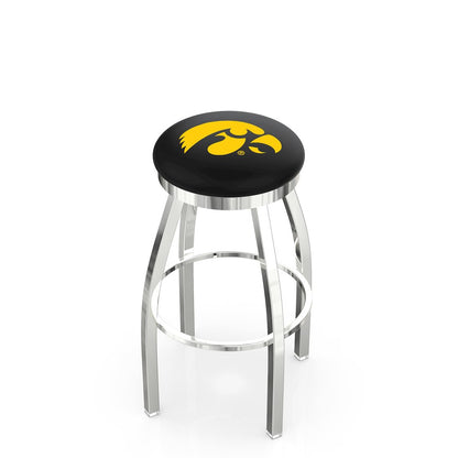 36" L8C2C - Chrome Iowa Swivel Bar Stool with Accent Ring by Holland Bar Stool Company