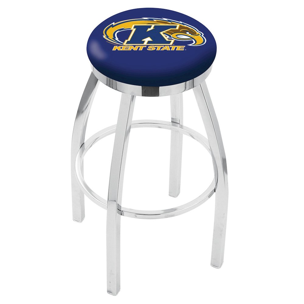 36" L8C2C - Chrome Kent State Swivel Bar Stool with Accent Ring by Holland Bar Stool Company