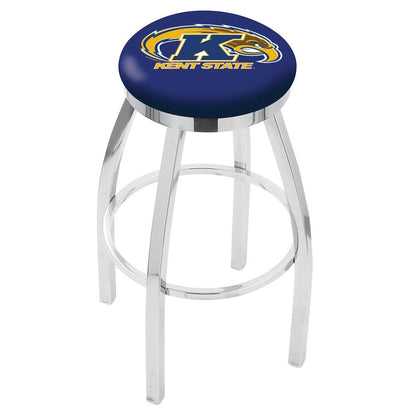 36" L8C2C - Chrome Kent State Swivel Bar Stool with Accent Ring by Holland Bar Stool Company