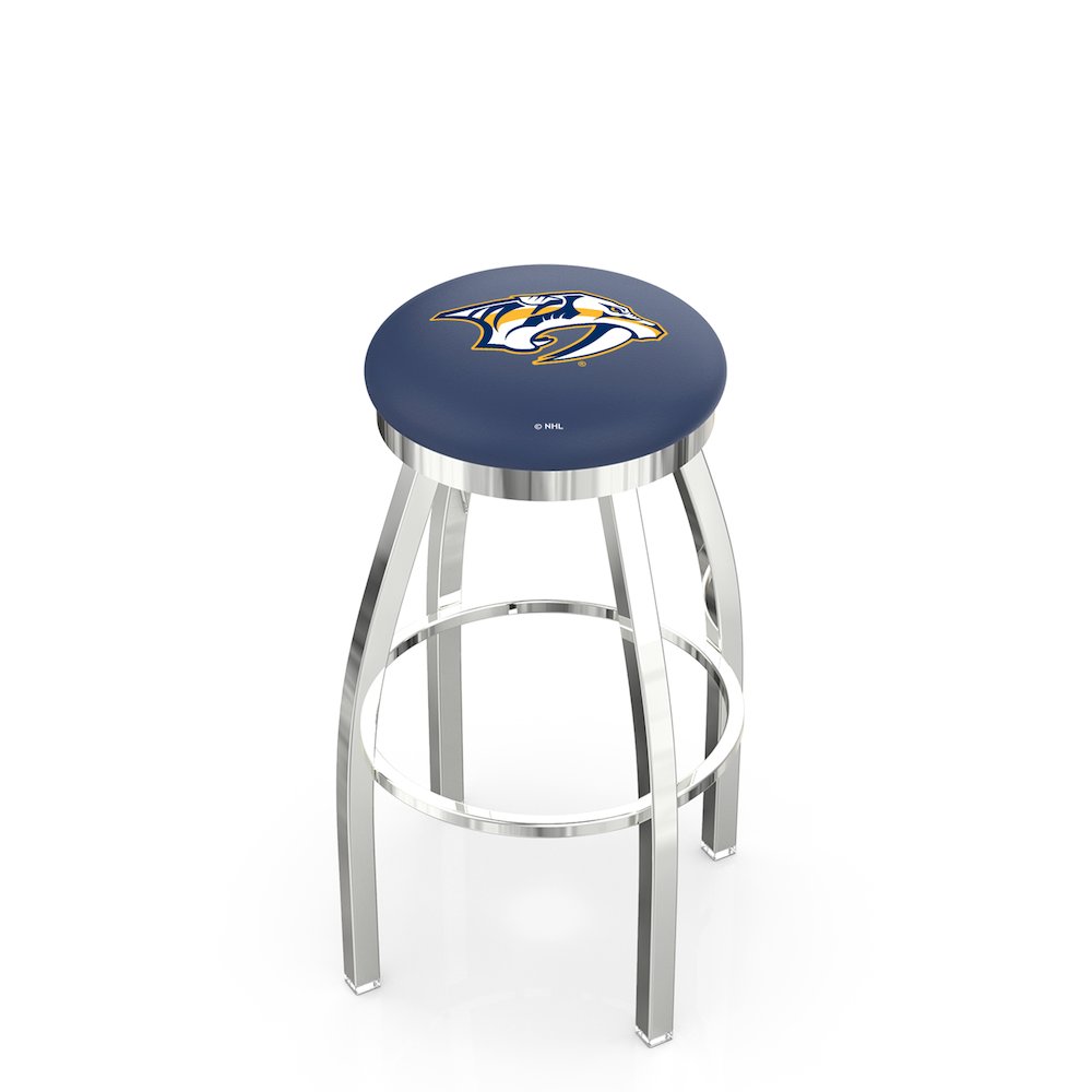36" L8C2C - Chrome Nashville Predators Swivel Bar Stool with Accent Ring by Holland Bar Stool Company