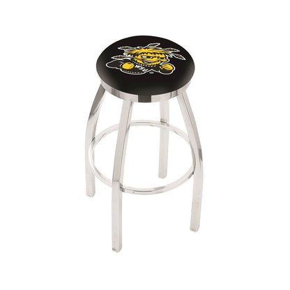 36" L8C2C - Chrome Wichita State Swivel Bar Stool with Accent Ring by Holland Bar Stool Company
