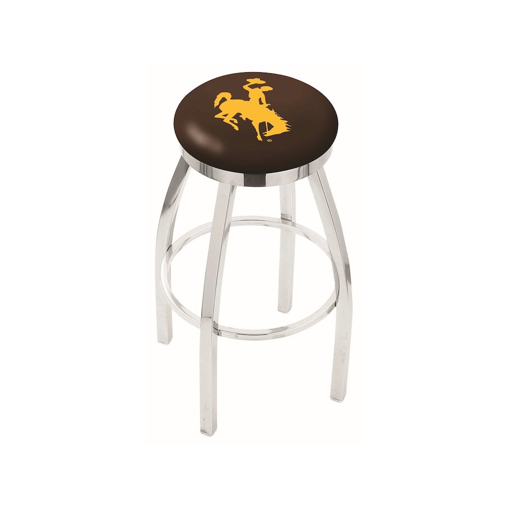 36" L8C2C - Chrome Wyoming Swivel Bar Stool with Accent Ring by Holland Bar Stool Company
