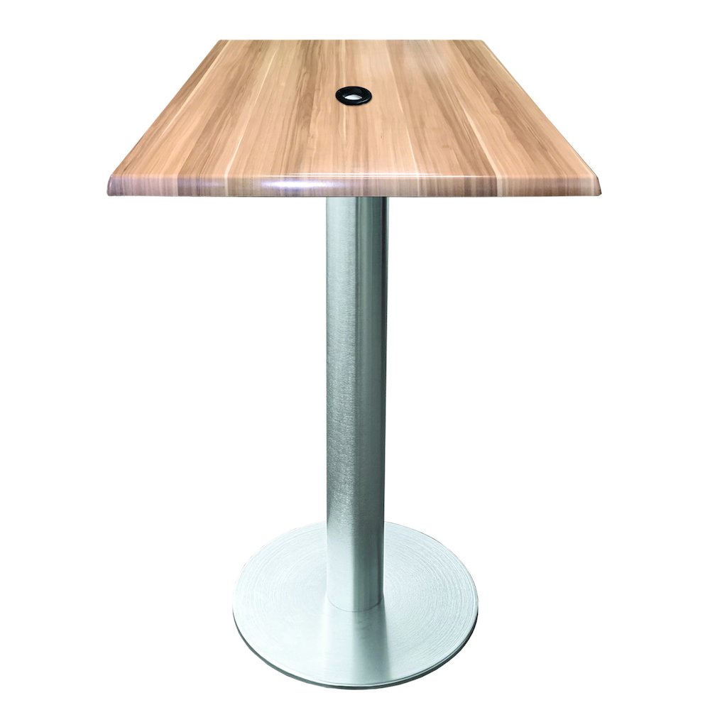 All-Season Table with 36" x 36" Square Natural Top with Umbrella Hole