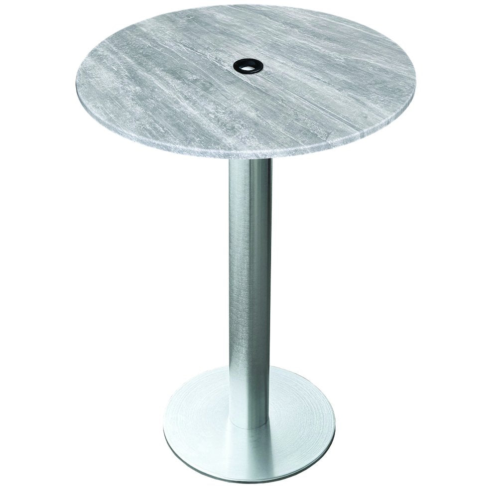 All-Season Table with 36" Diameter Greystone Top with Umbrella Hole