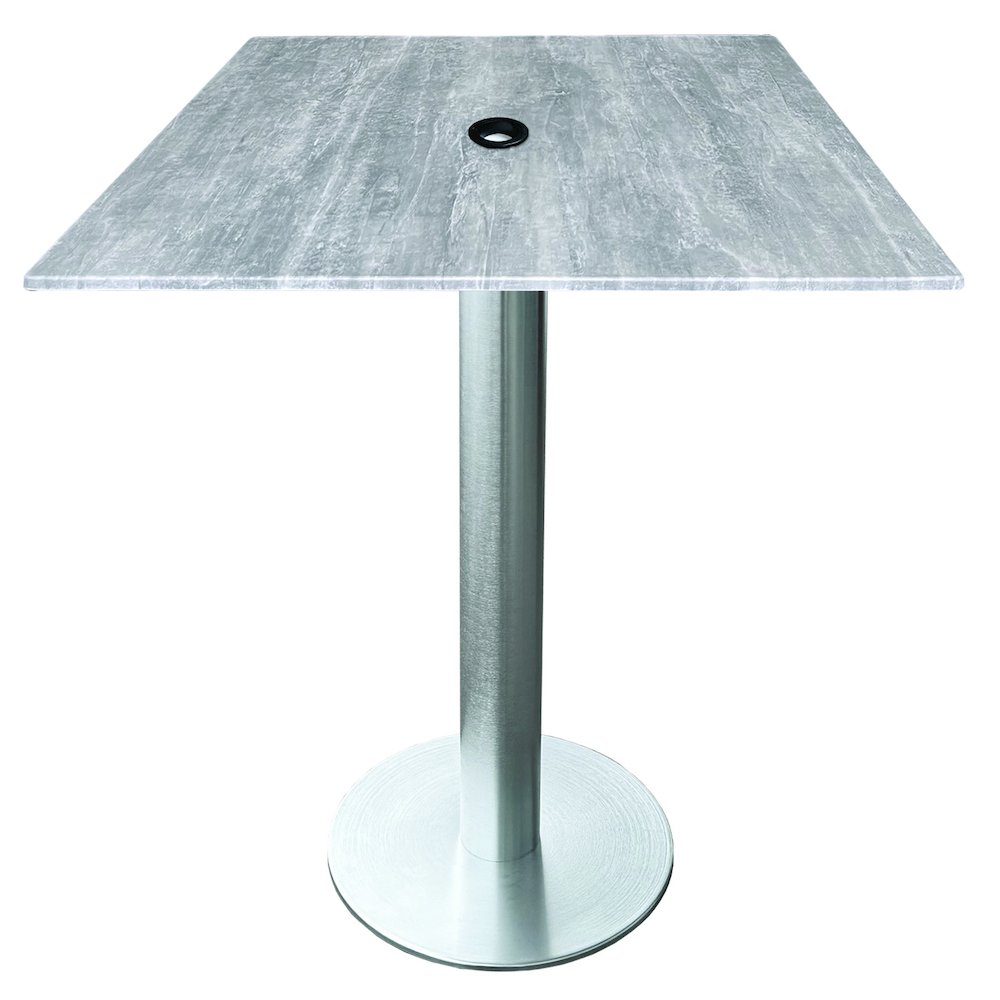 All-Season Table with 36" x 36" Square Greystone Top with Umbrella Hole