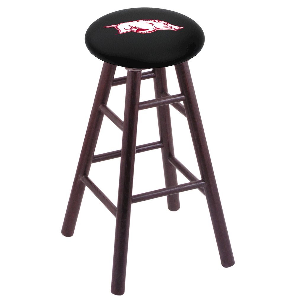Oak Extra Tall Bar Stool in Dark Cherry Finish with Arkansas Seat
