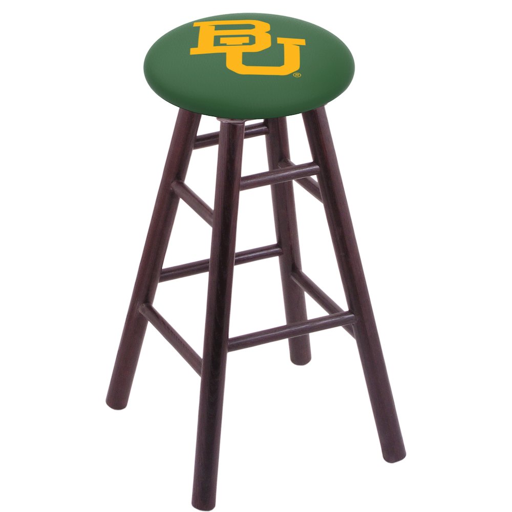 Oak Extra Tall Bar Stool in Dark Cherry Finish with Baylor Seat