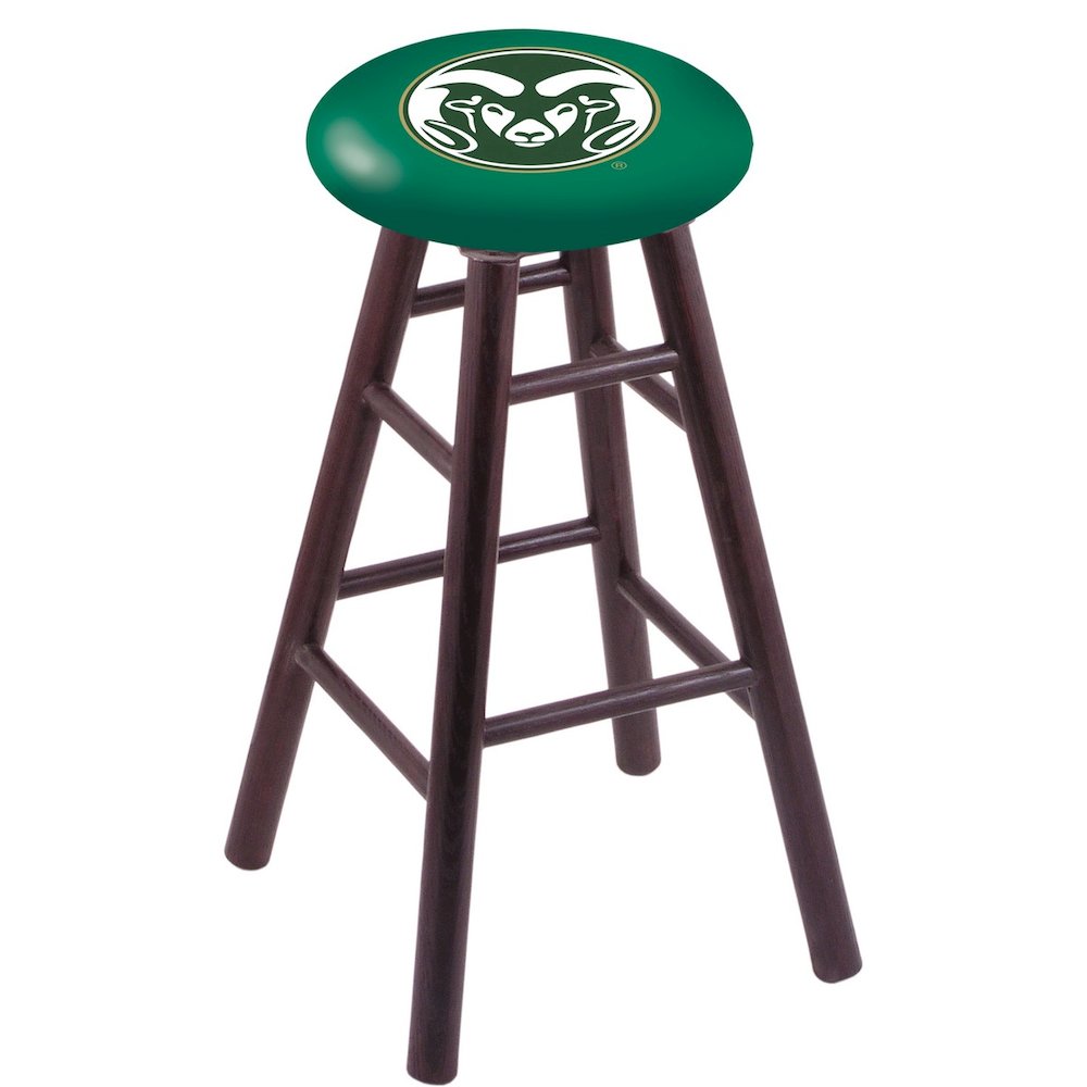 Oak Extra Tall Bar Stool in Dark Cherry Finish with Colorado State Seat