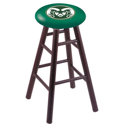 Oak Extra Tall Bar Stool in Dark Cherry Finish with Colorado State Seat