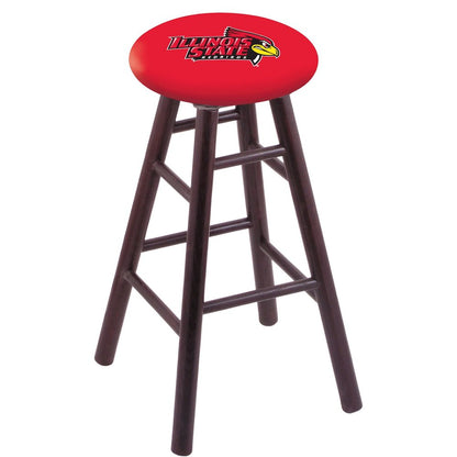 Oak Extra Tall Bar Stool in Dark Cherry Finish with Illinois State Seat