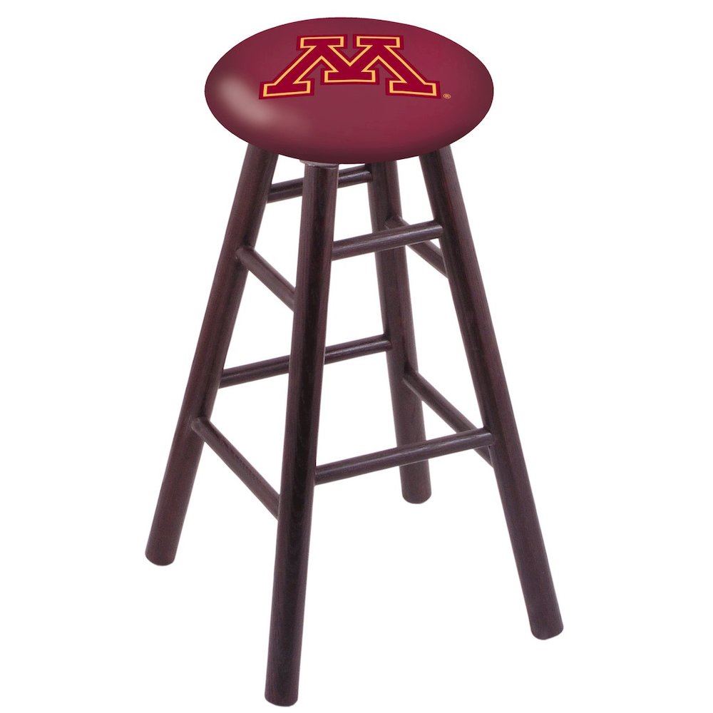 Oak Extra Tall Bar Stool in Dark Cherry Finish with Minnesota Seat