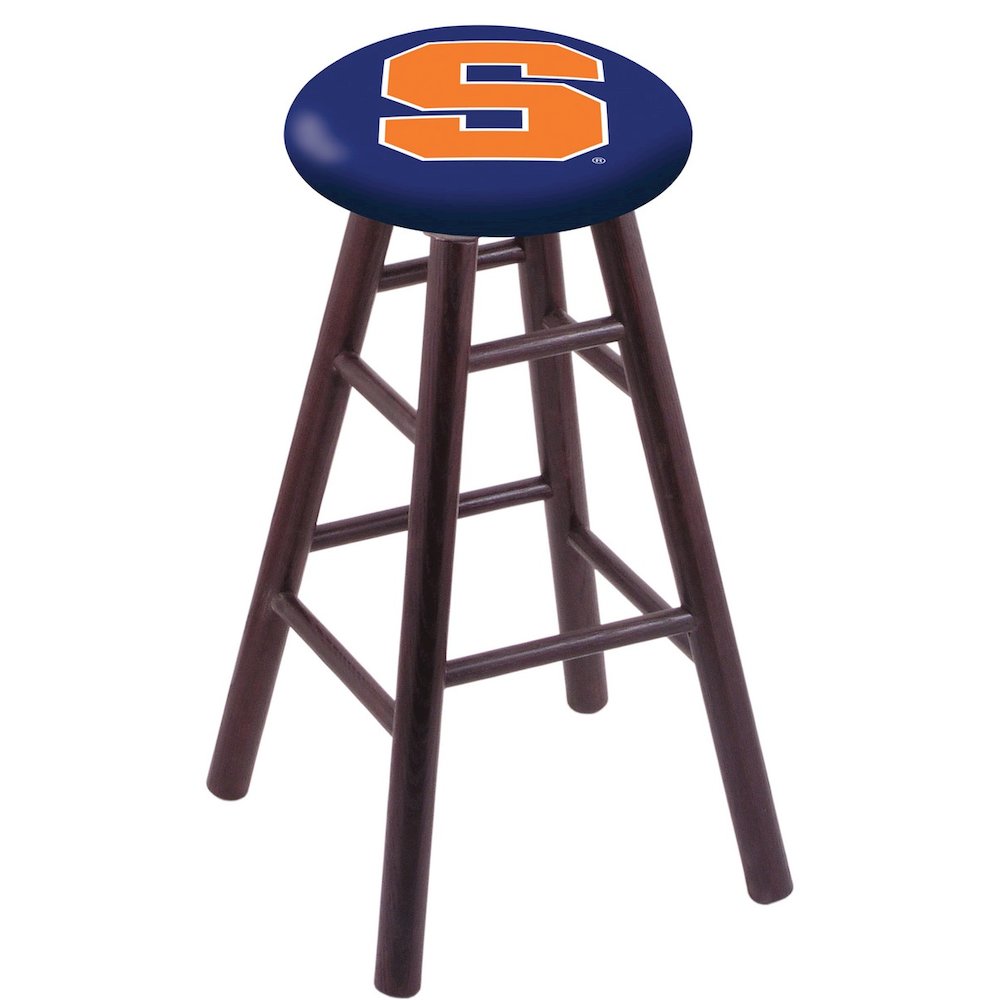 Oak Extra Tall Bar Stool in Dark Cherry Finish with Syracuse Seat
