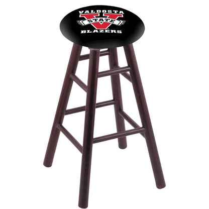 Oak Extra Tall Bar Stool in Dark Cherry Finish with Valdosta State Seat