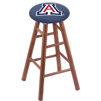 Oak Extra Tall Bar Stool in Medium Finish with Arizona Seat