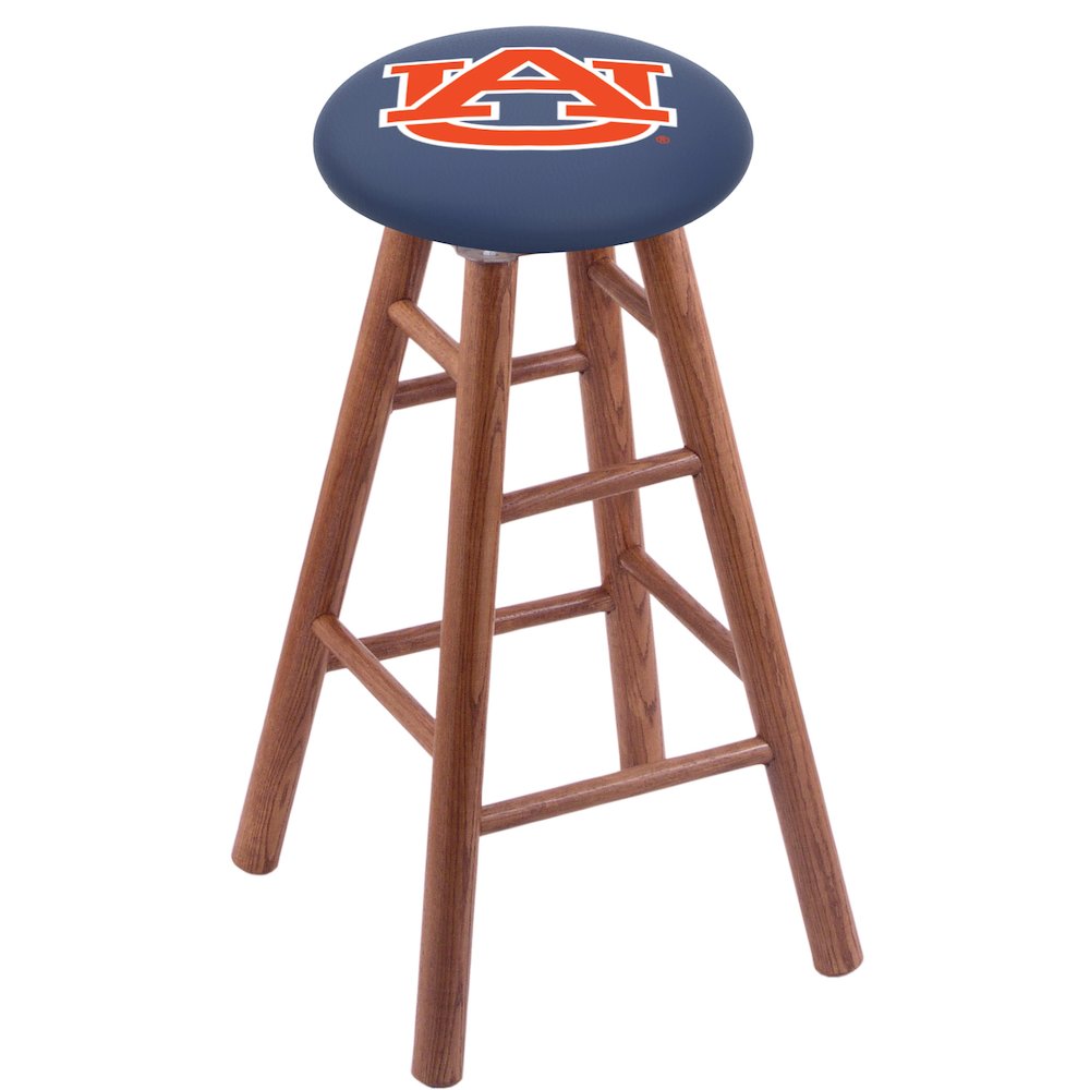 Oak Extra Tall Bar Stool in Medium Finish with Auburn Seat