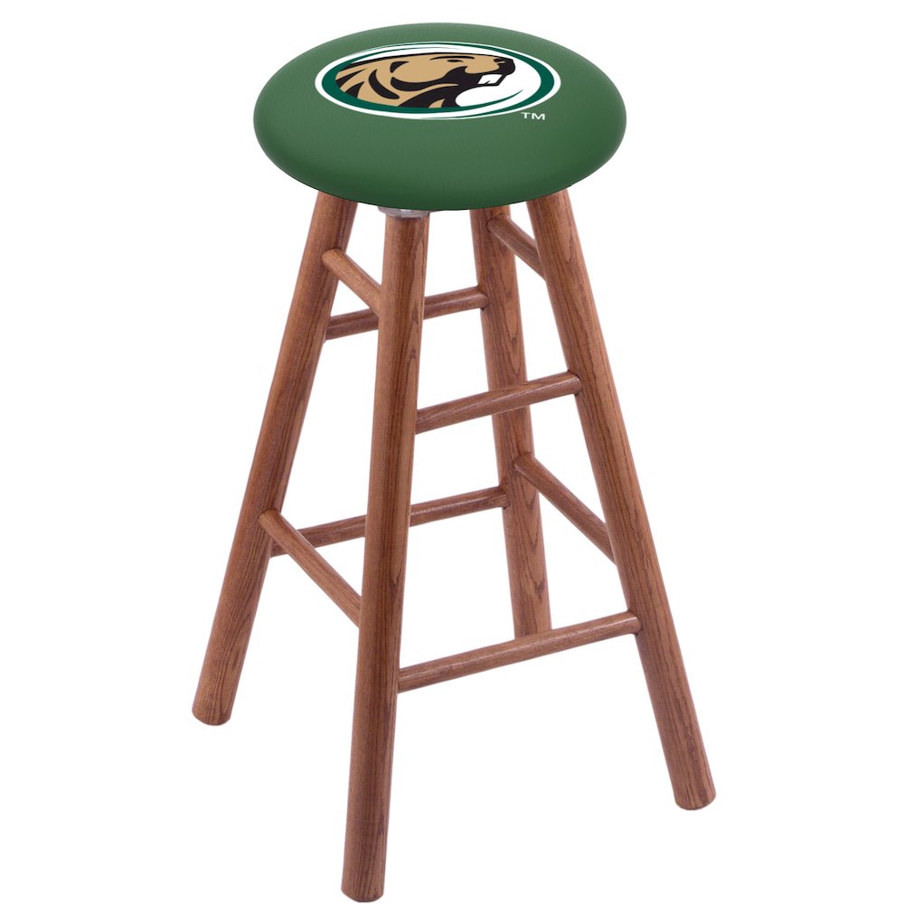 Oak Extra Tall Bar Stool in Medium Finish with Bemidji State Seat