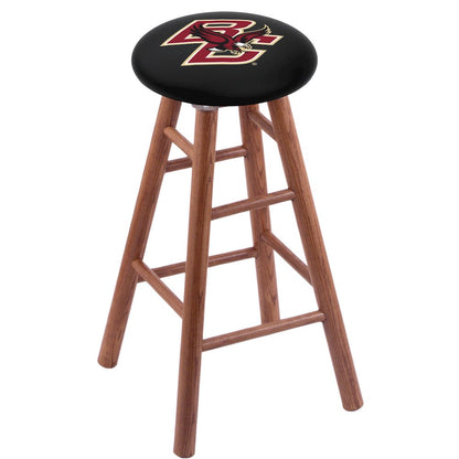 Oak Extra Tall Bar Stool in Medium Finish with Boston College Seat