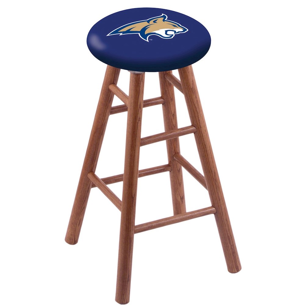 Oak Extra Tall Bar Stool in Medium Finish with Montana State Seat