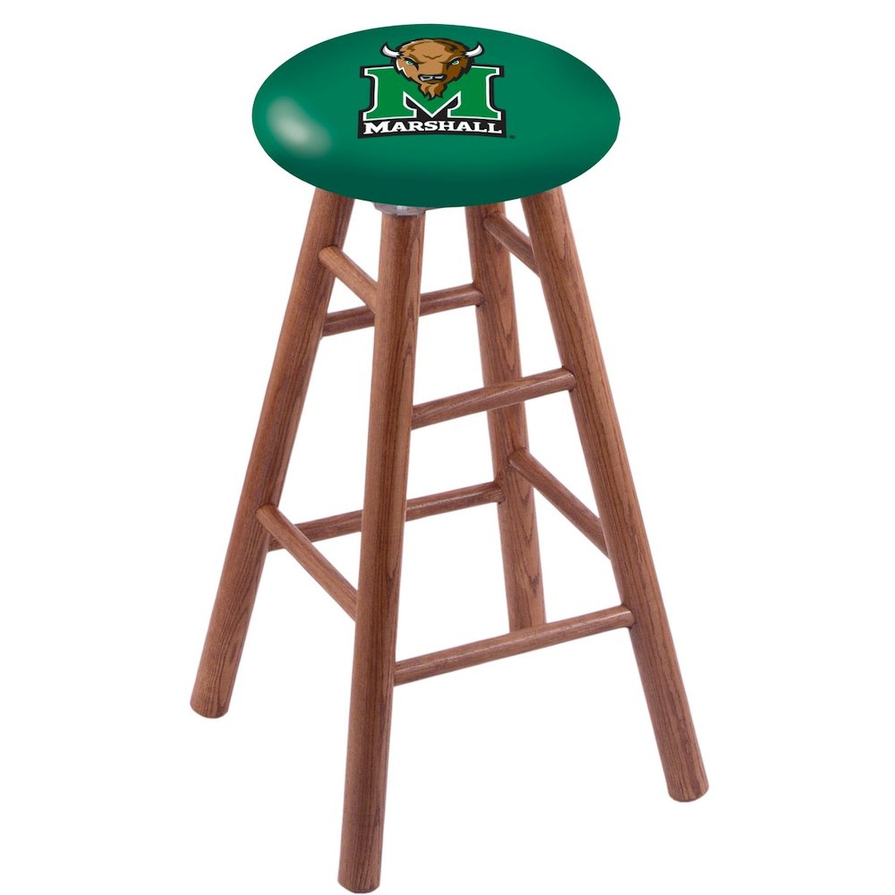Oak Extra Tall Bar Stool in Medium Finish with Marshall Seat