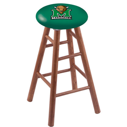 Oak Extra Tall Bar Stool in Medium Finish with Marshall Seat