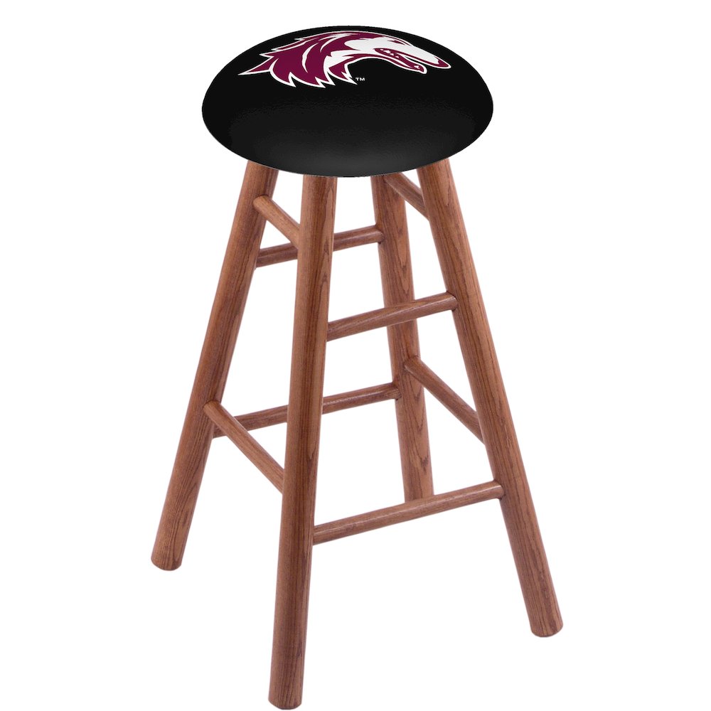 Oak Bar Stool in Medium Finish with Southern Illinois Seat
