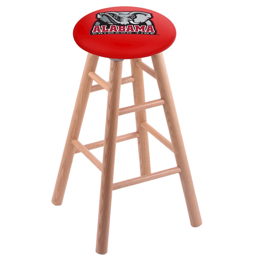 Oak Bar Stool in Natural Finish with Alabama Seat