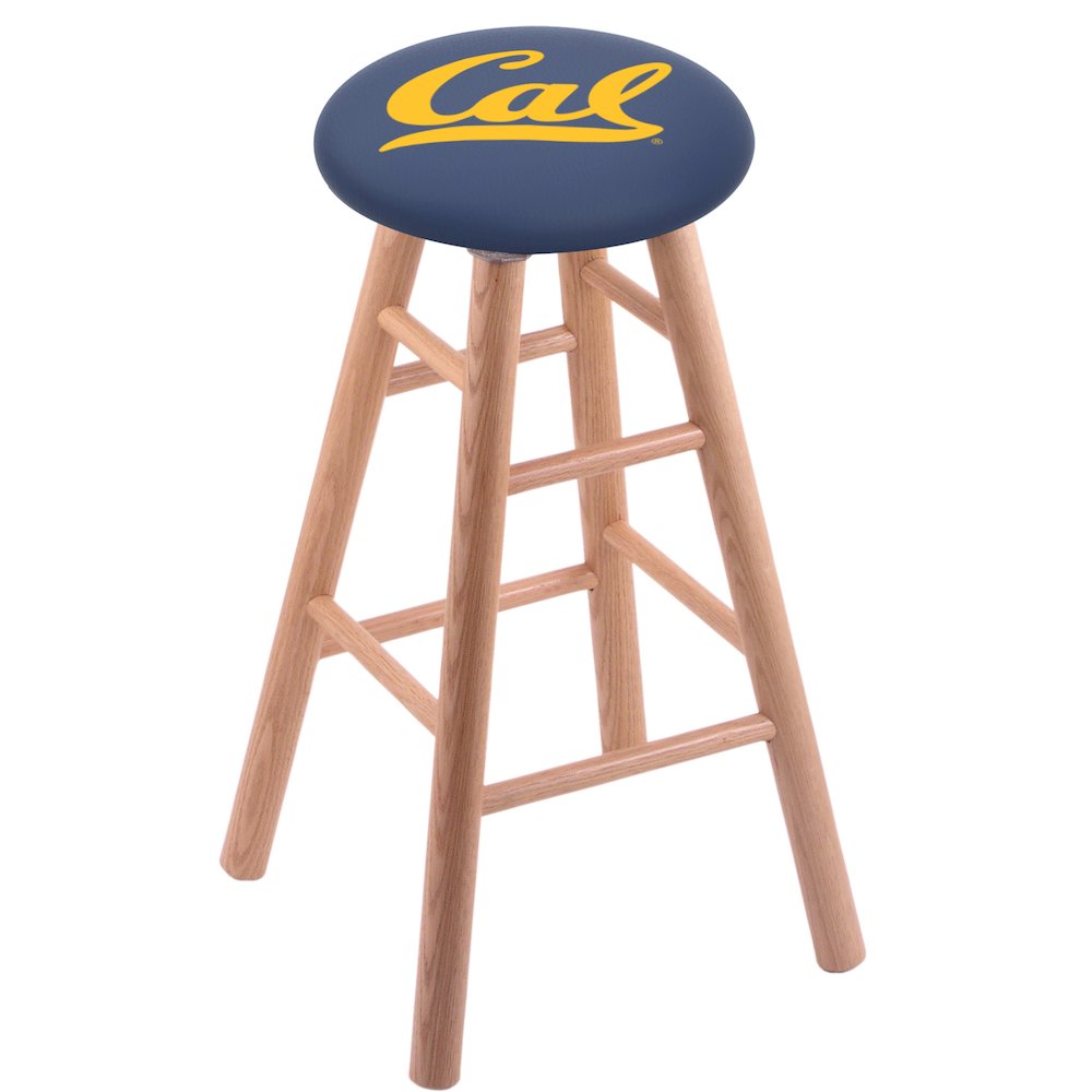 Oak Bar Stool in Natural Finish with Cal Seat
