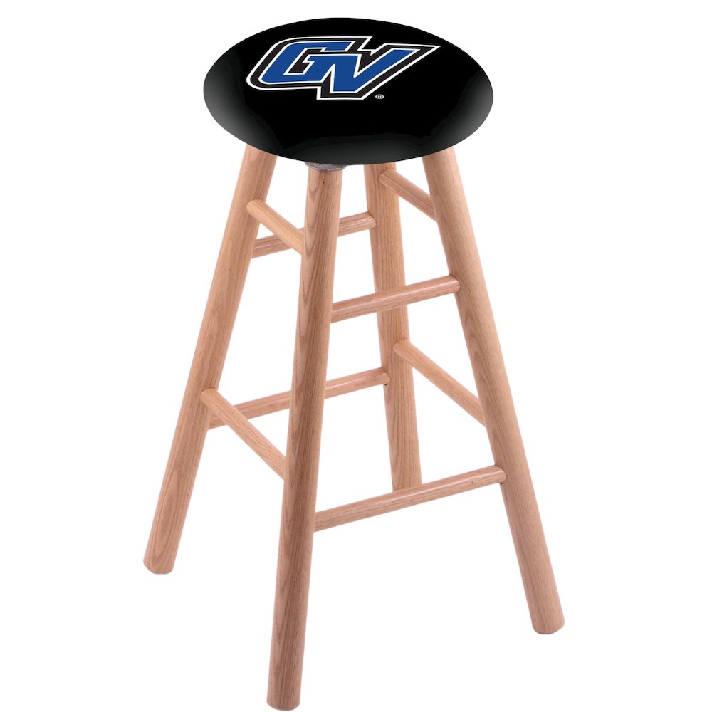 Oak Bar Stool in Natural Finish with Grand Valley State Seat