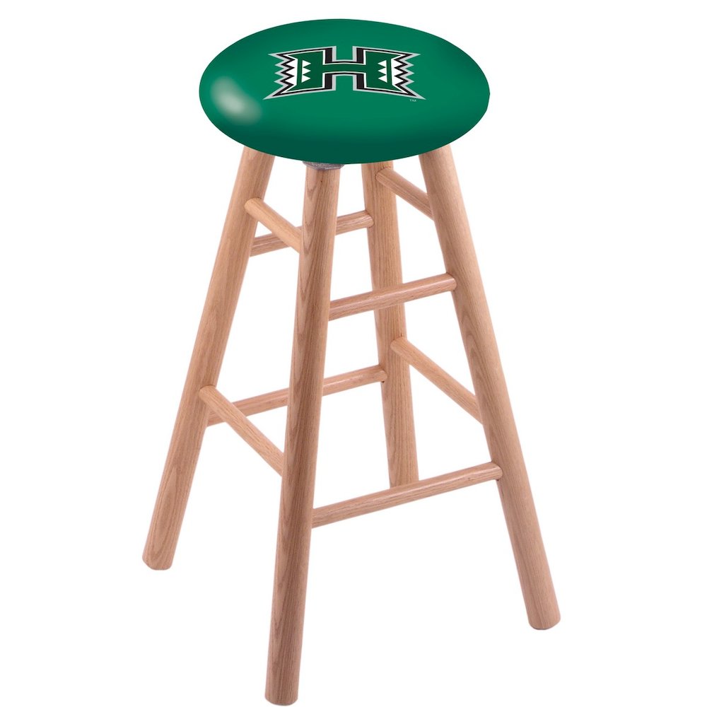 Oak Bar Stool in Natural Finish with Hawaii Seat