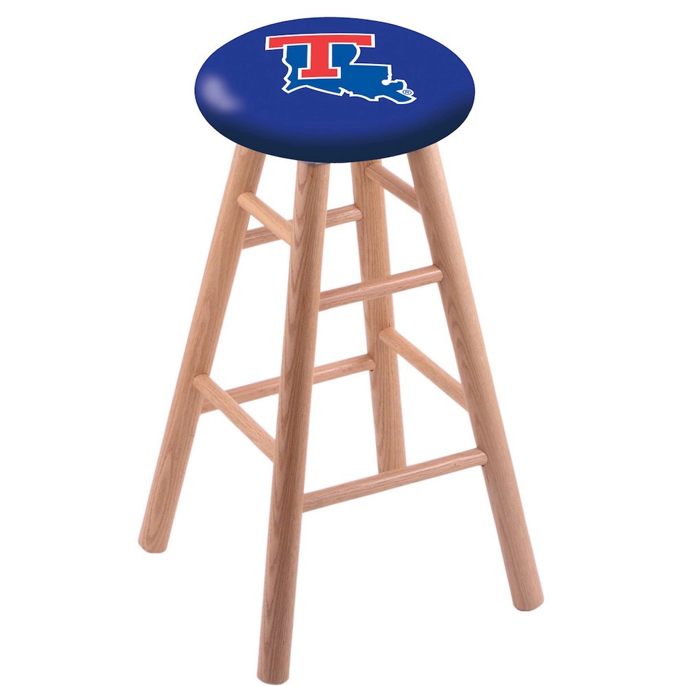 Oak Bar Stool in Natural Finish with Louisiana Tech Seat
