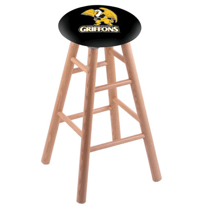 Oak Bar Stool in Natural Finish with Missouri Western State Seat